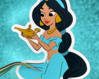 Jasmine with Magic Lamp Sticker | Aladdin | Waterproof Vinyl Sticker