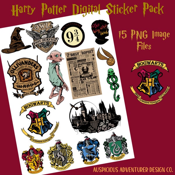 Boy Wizard Digital Stickers Pack, PNG files, Daily Planner Stickers, Pre-cropped iPad Stickers, Goodnotes Stickers, OneNote Stickers