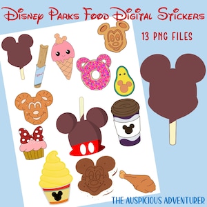 WDW Parks Food Digital Stickers, PNG files, Daily Planner Stickers, Pre-cropped iPad Stickers, Goodnotes Stickers, OneNote Stickers