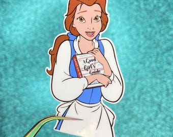 Belle Reads A Good Girl's Guide to Murder Sticker | Beauty and the Beast | Waterproof Vinyl Sticker