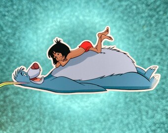 Baloo and Mowgli Sticker | Jungle Book | Waterproof Vinyl Sticker