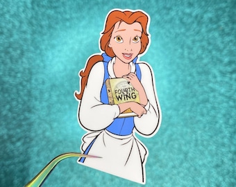 Belle Reads Fourth Wing Sticker | Beauty and the Beast | The Empyrean | Waterproof Vinyl Sticker