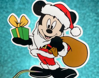 Santa Mickey Sticker | Christmas | Waterproof Vinyl Sticker