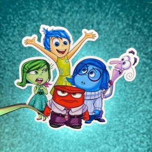 Inside Out Emotions Sticker | Joy, Sadness, Anger, Fear, Disgust Sticker | Waterproof Vinyl Sticker