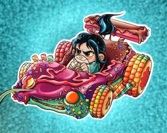 Vanellope Driving Sticker | Wreck-It Ralph | Waterproof Vinyl Sticker