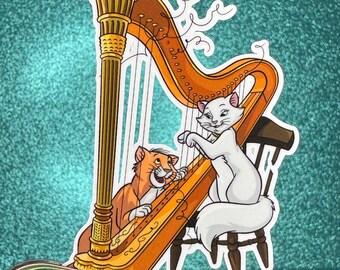 Duchess and Thomas O'Malley Sticker | The Aristocats | Waterproof Vinyl Sticker