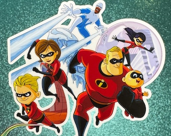 The Incredibles Family and Frozone Sticker | The Incredibles Sticker | Waterproof Vinyl Sticker
