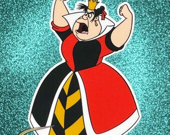 Pegatina de la Reina de Corazones / Alicia en el País de las Maravillas / Pegatina de vinilo impermeable