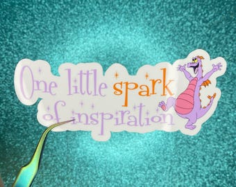 Pegatina de Figment One Little Spark / EPCOT / Pegatina de vinilo impermeable