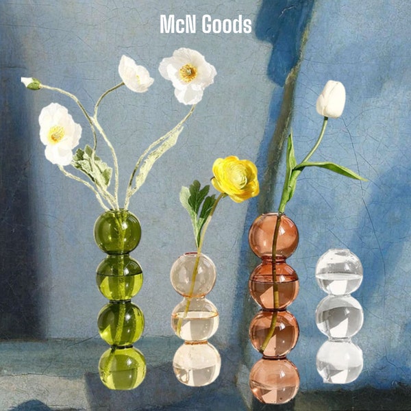 Nordische Glasblasenvase, mundgeblasenes gebeiztes Blasendesign, Blumenbehälter, einzigartiges Dekor, Wohnen und Wohnen, Muttertagsgeschenk, Geschenk für Sie, 1 Stück