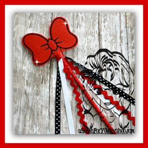 BOW Princess Ms Mouse ~ Pencil Topper & WaND ~ In the Hoop ~ Instant download Design by Carrie