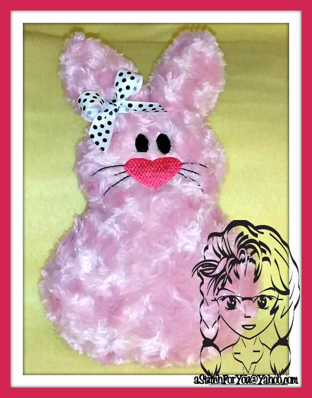 BUNNY Rabbit Round Body Face 3d Plush Softie Toy ~ in the Hoop ...