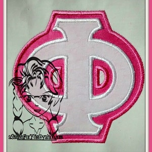 PHI GrEEK LeTTERs SoRoRITY Double Applique ScHooL College ~ In the Hoop ~ Instant download Design by Carrie