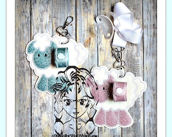 LAMB Bo Peep or Baby Pacifier CARRiER HOLDER ~ In the Hoop ~ Instant download Design by Carrie