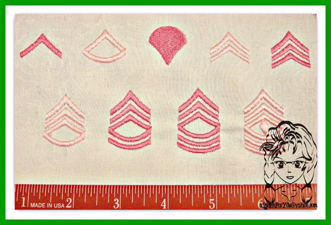 ARMY Enlisted Rank Mini Size in the Hoop Instant Download Design by ...