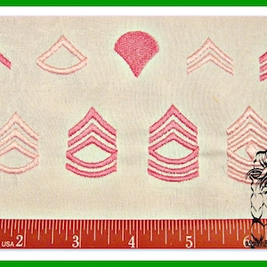 ARMY Enlisted Rank Mini Size ~ In the Hoop ~ Instant download Design by Carrie