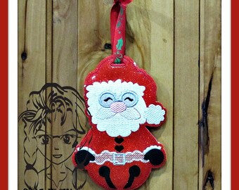 SANTA Claus BELL ~ MoNEY or GiFT CaRD HOLDER ~ In the Hoop ~ Instant download Design by Carrie