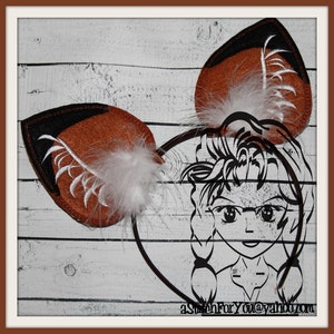 FOX EARs ANiMAL ~ (2 Piece) ~ In the Hoop ~ Instant download Design by Carrie