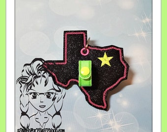 TEXAS Lone Star State Holder ~ Bow Hat Headband CARRiER HOLDER ~ In the Hoop ~ Instant download Design by Carrie