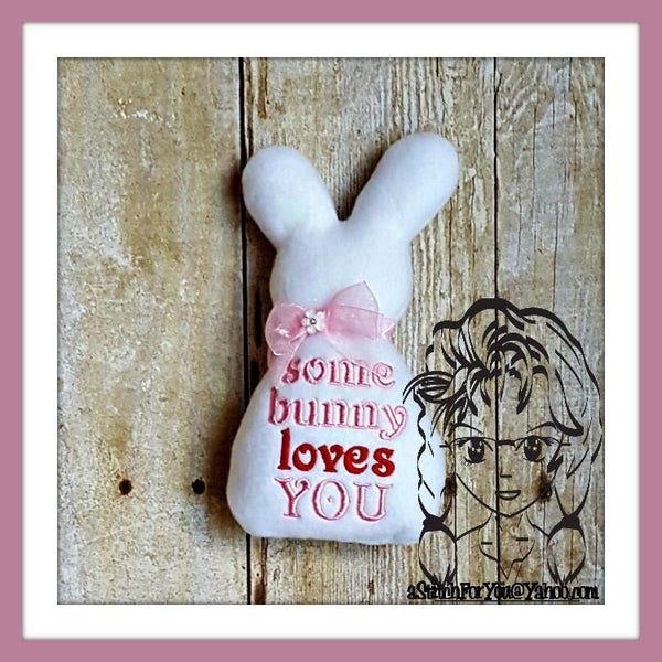 BUNNY Toy - Some bunny loves you  ~ 3D Plush Softie ~ In the Hoop ~ Instant download Design by Carrie