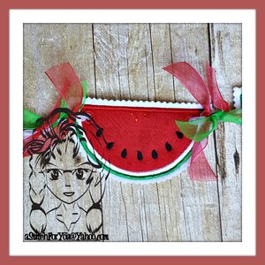 WATERMELoN Summer Fun BaNNER ~ In the Hoop ~ Instant download Design by Carrie