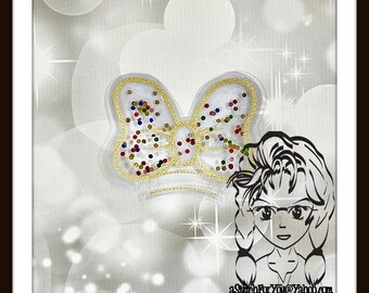 BOW Shaker CLEAR ViNYL ~ Fascinator (Add On ~ 1 Pc) Headband ~ In the Hoop ~ Instant download Design by Carrie