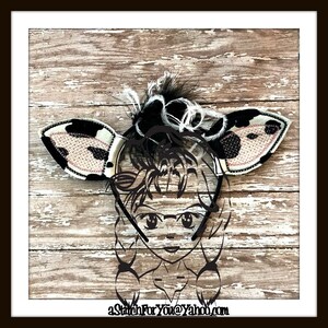 COW Ears ~ (2 Piece) ~ In the Hoop ~ Instant download Design by Carrie