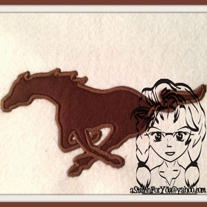 MUSTANG Animal Applique - Horse - Perfect for a car enthusiast ~ Instant download Design by Carrie