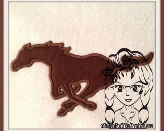 MUSTANG Animal Applique - Horse - Perfect for a car enthusiast ~ Instant download Design by Carrie