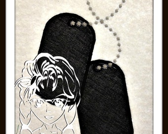 DOG TAGs Applique, Military Soldier Sailor Grunt Airman ~ In the Hoop ~ Instant download Design by Carrie