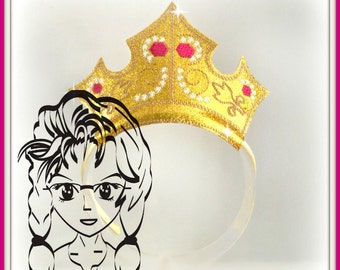 Swirly PRiNCESS CRoWN ~ In the Hoop ~ Instant download Design by Carrie