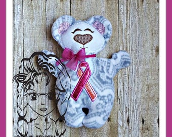 BeAR AWARENeSS Cancer Military Applique 3D Plush Softie Toy ~ In the Hoop ~ Instant download Design by Carrie