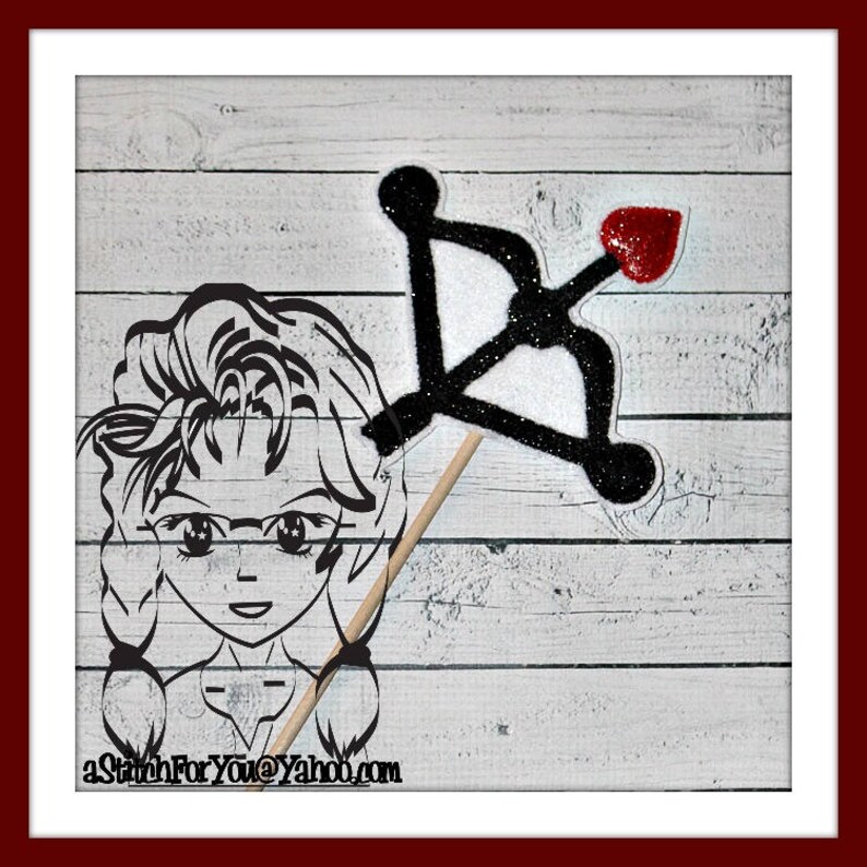 BoW &amp; ARRoW HeART Themed Valentine PHoTO PRoP In the Hoop | Etsy