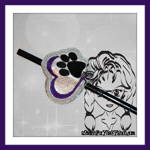 PAW PRiNT Animal ~ STRaW or Headband Slider Hair Accessory ~ In the Hoop ~ Instant download Design by Carrie