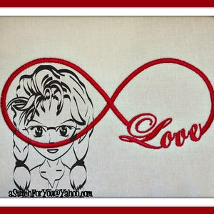 LOVE INFINITY - Valentine or Wedding Gift Pillow Photo Frame ~ Downloadable DiGiTaL Machine Embroidery Design by Carrie