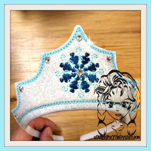 SNoWFLaKE PRiNCESS CRoWN ~ In the Hoop ~ Instant download Design by Carrie