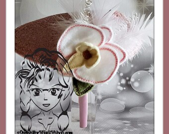 ORCHID Flwr 3d (Fascinator Hat Add On 3 Sizes) ~ In the Hoop ~ Instant download Design by Carrie