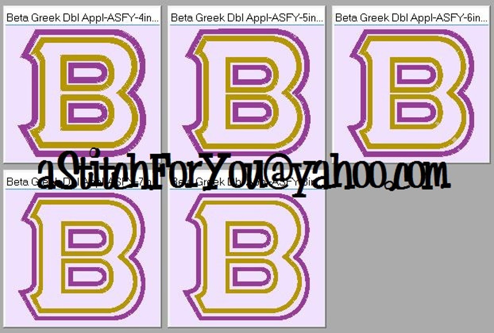 BETA Letters Sorority Double Applique School College Instant Etsy