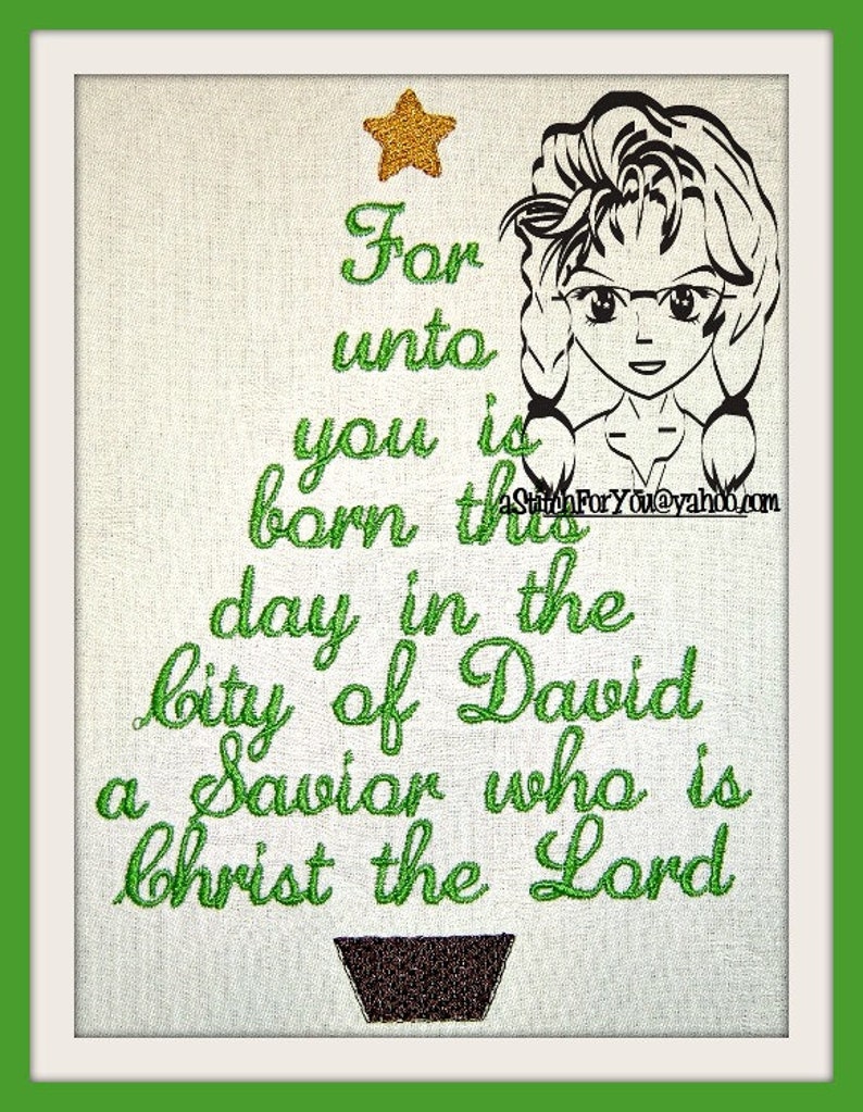 TREE Christmas For unto you is born this day Christ Luke 2 11 Instant download Design by Carrie image 2
