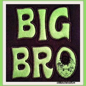 BIG Bro, Big Sis and Lil Bro, LIL Sis Applique Design Instant download Design by Carrie image 3