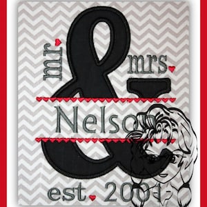 AMPERSAND mr & mrs - Split with HeART Line Design ~ Instant download Design by Carrie