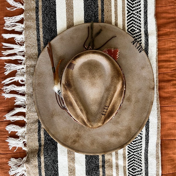 Saloon Sally Distressed Wool Hat