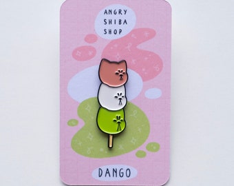 Dango Soft Enamel Pin | Angry Wagashi Collection | by Angry Shiba Shop