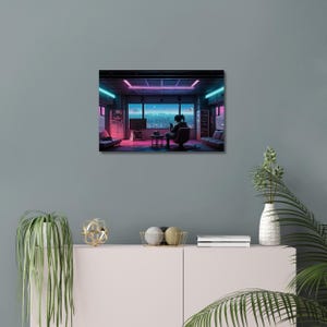 Cyberpunk Wall Art Metal Print or Canvas | Explore the Dystopian Cyberscape 2 - Wall Art for Gamer/Bedroom