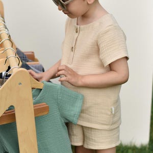 Muslin Toddler Set, Soft Cotton Toddler Outfit, Perfect Gift for New Parents, Lightweight Summer Kids Wear, Natural Kids Clothing