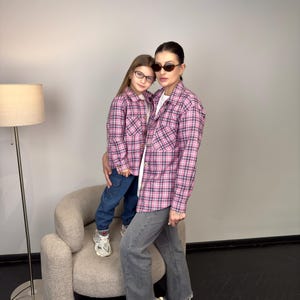 Kids Flannel Shirt, Plaid Shirt for Girl, Unisex Children&#39;s Clothing, Birthday Gift for Kids, Cotton Plaid Flannel Long Sleeve Shirt