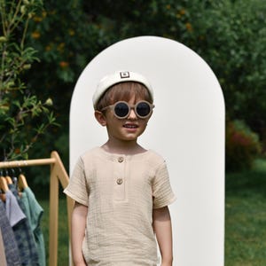 Muslin Outfit Kids, Toddler Summer Set, Boy Clothes, Neutral Kids Outfit, Boho Toddler&#39;s Outfit, Beige Kid Outfit, Cotton Vacation Set