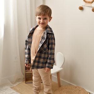 Flannel Shirt for Boys, Plaid Boho Kids Shirt, Unisex Children&#39;s Clothing, Warm Shirt, Christmas Gift for Kids, Toddler Boys Fashion