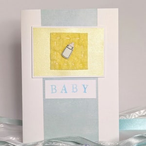 Nouvelle carte de voeux pour bébé / carte faite main / carte bleue et jaune / nouvelle carte de bébé / cadeaux pour nouveau-né / nouvelle carte de bébé garçon