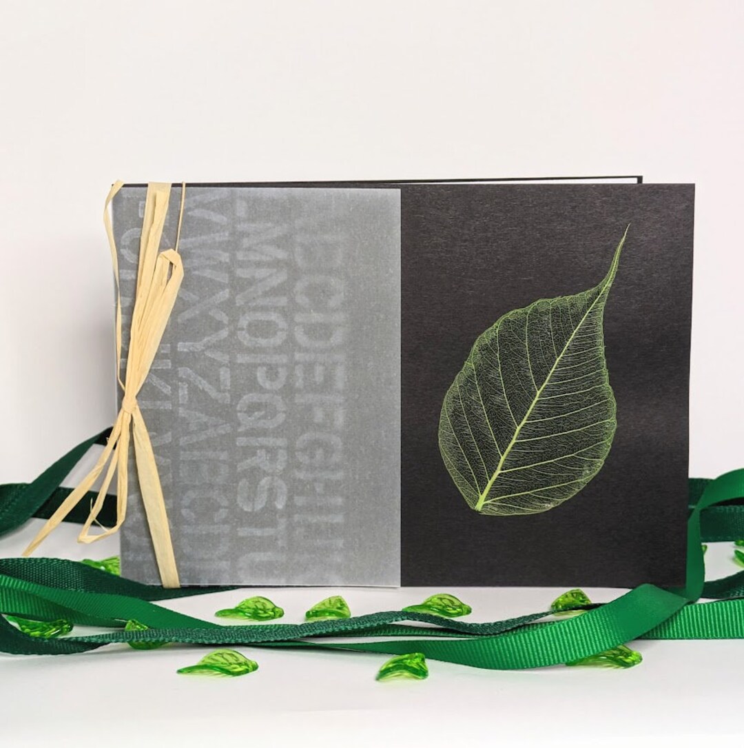 Leaf and Alphabet Stamp Greeting Card / Handmade Card / Tracing Paper ...